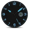 Produktbild: Fishtec Wanduhr mit modernem Design - Uhr mit digitaler Temperaturanzeige - Für Küche, Büro, Wohnzimmer, Schlafzimmer - 25 cm - Schwarz & Blau
