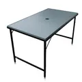 Produktbild: your GEAR Campingtisch Tivoli XL – Klapptisch 120x70 cm, 70 cm Höhe – Wasserfester, langlebiger Aluminium Gartentisch mit Schirmloch – Outdoor & Camping Tisch Klappbar