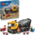 Produktbild: LEGO City Betonmischer - Lehrreiches Baufahrzeug Spielzeug mit 3 Minifiguren, drehbarer Trommel & Ausgießfunktion - Geburtstagsgeschenk für Junge... - Gelb