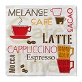 Produktbild: Sovie HOME Serviette CAFÈ LATTE aus 3-lagigem Tissue, 33 x 33cm, 1/4 Falz, 20 Stück, Kaffee Design, Kaffeetassen Muster, Tischdeko Frühstück Brunch