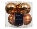 Produktbild: Kaemingk Weihnachtskugeln Glas 8cm 6 Stück - matt & glänzend - Große Christbaumkugeln Weihnachtsbaumkugeln für Weihnachten - Christbaumschmuck & Weihnachtsbaumschmuck - Brandy