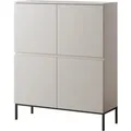 Produktbild: Selsey Highboard Bemmi 100 cm hoch Kaschmirgrau mit schwarzen Beinen