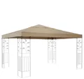 Produktbild: Quick Star Pavillon-Ersatzdach Ersatzdach Pavillon 3x3m Sand, 260 g/m², 300 x 300 cm, Mit Dachentlüftung