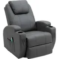 Produktbild: Massagesessel 360° drehbar Relaxsessel Wärmefunktion Fernsehsessel Liegefunktion TV Sessel Polstersessel Grau - Grau