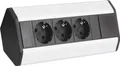 Produktbild: DesignLight CORNERBOX Aluminium SchuKo 3-fach / Ecksteckdose / Mehrfachsteckdose