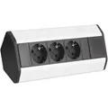 Produktbild: CORNER BOX 3 Ecksteckdose Möbelsteckdose Farbe Aluminium Steckdose Schuko