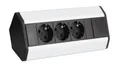 Produktbild: DesignLight CORNERBOX Aluminium SchuKo 3-fach / Ecksteckdose / Mehrfachsteckdose