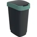 Produktbild: Wertstoffsammler TWIST 50l H602xB298xT401mm schwarz Deckelrand blau ROTHO