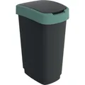 Produktbild: Wertstoffsammler TWIST 50l H602xB298xT401mm schwarz Deckelrand blau ROTHO