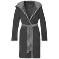 Produktbild: Vossen Damenbademantel Damen Bademantel mit Kapuze Juno, Baumwolle, hohe Markenqualität grau S 36/38 | 95 cm