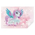 Produktbild: Wallarena Fototapete Kinderzimmer Mädchen Unicorn Pferd Rose Stern Babyzimmer Mädchenzimmer, Glatt, Unicorn, Tapete inklusive Kleister Vliestapete Motivtapete 2.54 m x 1.84 m