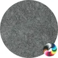 Produktbild: BIASTO - Premium Filz Untersetzer - rund 15cm - Farbe: mittelgrau-meliert (HF025). Design Glas-Untersetzer für Getränke, Tisch, Bar, Tasse, Vase