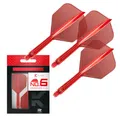 Produktbild: Target Darts K Flex Integrated Dart Flights and Shafts, Nr.6 Rot (Intermediate) | 3er Pack K-Flex - No6, Kflex All In One Moulded Dart Flight & Stem | Professionelles Dart Zubehör