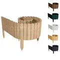 Produktbild: Floranica Rasenkante Höhe 20 cm Ohne Behandlung 200 cm Lang Gartenzaun Flexibler Holzzaun Gartendeko Gartenpalisade für Beeteinfassung, Mähkante Rollborder, Steckzaun Blumenbeet Umzäunung für Garten