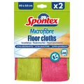 Produktbild: Mapa GmbH Spontex Microfibre Bodentücher, Doppelpack, Saugfähige Mikrofasertücher nehmen mühelos Schmutz und Fett auf, 1 Packung = 2 Stück 19130001