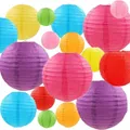 Produktbild: ASelected 24 PCS Bunte Papier Laterne, 25/20/15/10 cm Papierlampions Runde, Lampenschirm Papierlaterne, Bunte Papierlaterne für Hochzeiten, Geburtstage