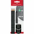 Produktbild: Faber-Castell 580024 - Bleistifte Set Grip 2001, 5-teilig mit 3 Bleistiften, Radiergummi und Spitzer, schwarz