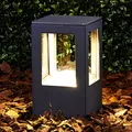 Produktbild: Lucande LED Wegeleuchte Sockelleuchte grafitgrau 20 cm, Sockellampe IP54, Garten