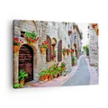 Produktbild: Wandbilder 70x50cm Leinwandbild Italien Straße Blumen Geschichte Bilder