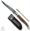 Produktbild: LAGUIOLE Universalmesser 1x Laguiole Klappmesser aus Edelholz mit edlem Leder-Etui, (1 St)