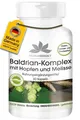 Produktbild: Baldrian-Extrakt Plus mit Hopfen und Melisse - 60 Kapseln - vegan | HERBADIRE...