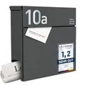 Produktbild: Radius Designer Briefkasten Eisenglimmer personalisiert – Letterman 6 mit Lasergravur – Edelstahl V2A Wandbriefkasten mit Zeitungsfach - 10 Jahre Funktions- & Korrosionsgarantie - inkl. Montageset