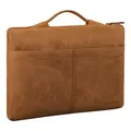 Produktbild: STILORD 'Kit' 15.6 Zoll Laptop Tasche Leder Notebook Tasche Herren für Arbeit Reisen Business Schmale Laptophülle aus Echtleder Premium Laptoptasche, Farbe:tan - dunkelbraun