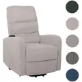 Produktbild: Fernsehsessel HWC-K62, Relaxsessel TV-Sessel Liege, Liegefunktion Aufstehhilfe, Metall Stoff/Textil Cord ~ hellgrau