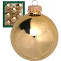 Produktbild: Krebs Glas Lauscha Weihnachtskugeln Tiffany-Gold Glanz Uni 8er-Set 7cm
