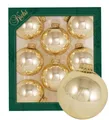 Produktbild: Krebs Glas Lauscha Christbaumschmuck Glaskugel Set - Seidengold - 8 Stück je 7cm, für eine edle, glänzende Dekoration Ihres Weihnachtsbaumes