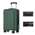 Produktbild: Premium Reisekoffer TSA-Schloss,YKK-Reißverschluss Hartschalen-Koffer Trolley Kabinenkoffer Rollkoffer Suitcase Handgepäck 4 Rollen (Dunkelgrün, M)