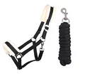 Produktbild: ARBO-INOX Halfter-Set Starter mit Kunstfell Halfter und Führstrick (Pony, SCHWARZ)