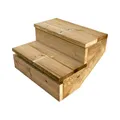Produktbild: Berlin - Terrassentreppe Holz - H37cm 2 Stufen, Breite 60cm, MIT Setzstufen- Vinuovo - Set für Ihre Außentreppe aus Holz