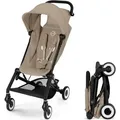 Produktbild: CYBEX Agis Ultrakompakter Kinderwagen – 5 bis 22 kg (6 Monate – 4 Jahre) – Leichtgewicht-Kinderwagen 6,3 kg – Flugzeugkompatibel – Mandel... - Beige