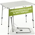 Produktbild: Casaria Campingtisch (1-St), Klappbar Höhenverstellbar 80x55cm Camping Klapptisch Faltbar Leicht weiß