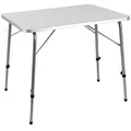 Produktbild: Casaria® Campingtisch klappbar Klapptisch Camping Beine höhenverstellbar 80x54cm Holz Alu Tisch faltbar Weiß abgerundete Kanten Garten Balkon Picknick