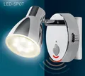 Produktbild: 2635-018 LED Nachtlicht Bewegungsmelder chrom Steckerlicht Lampe für Steckdose