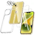 Produktbild: UniqueMe für iPhone 14 Hülle, 5-in-1-Set Handyhülle für iPhone 14 Case Rundumschutz Schutzhülle Cover, 1 Handyhülle & 2 Schutzfolie & 2 Kameraschutz - Transparent