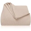 Produktbild: Laynenburg Tagesdecke LAYNENBURG Tagesdecke Waffelpique Baumwolle 150x200–240x260 cm, Wohndecke als Sommerdecke, Bett-Überwurf, Couch-Überwurf, Sofa-Decke beige 220 cm x 240 cm