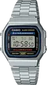 Produktbild: Casio A168WA Unisex-Uhr Digital mit Edelstahlarmband silber (A168WA-1WDF)