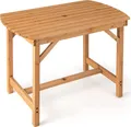 Produktbild: COSTWAY Gartentisch aus Massivholz, Esstisch mit Schirmloch, Terrassentisch Holztisch für Hinterhof, Garten, 100 x 60 x 75 cm