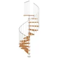 Produktbild: Dolle Spindeltreppe Montreal Ø 140 cm Buchenfurnier Geländer Weiß FSC