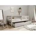 Produktbild: TIMBEE Alfi Box Kinderbett 70x140 mit Schublade Kiefernholz Bett Grau - Grau