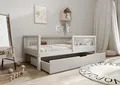 Produktbild: TIMBEE - Alfi Box - Kinderbett 70x140 mit Schublade - Bett Grau - Einzelbett für Kinder mit Lattenrost und Rausfallschutz Abnehmbar - Belastbar bis 100 kg - aus Kiefernholz Klasse 1