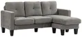 Produktbild: HOMCOM Ecksofa, Eck-Couch mit umkehrbarer Chaiselongue, Chenille-Optik, Braun