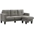 Produktbild: HOMCOM-Ecksofa-Stoff in Chenille-Optik, Stahl-186L x 130B x 84H cm-Braun - Braun