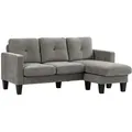 Produktbild: Homcom Ecksofa,, Braun, Textil, 186x130 cm, Wohnzimmer, Sofas & Couches, Wohnlandschaften, Ecksofas