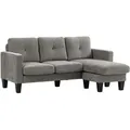 Produktbild: ECKSOFA, Eck-Couch mit umkehrbarer Chaiselongue, Chenille-Optik, Braun