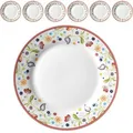 Produktbild: RitzenhoffundBreker Teller Doppio Shanti, Porzellan, rund, Ø 20,5 cm, weiß / bunt, 6 Stück