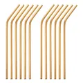 Produktbild: Strohhalme gebogen 12er Set silberne Trinkhalme aus Edelstahl spülmaschinenge...